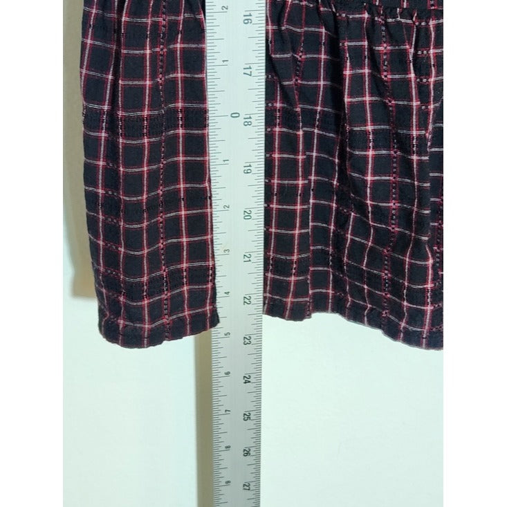 Time and Tru Black and Red Tie Front Blouse Size Medium