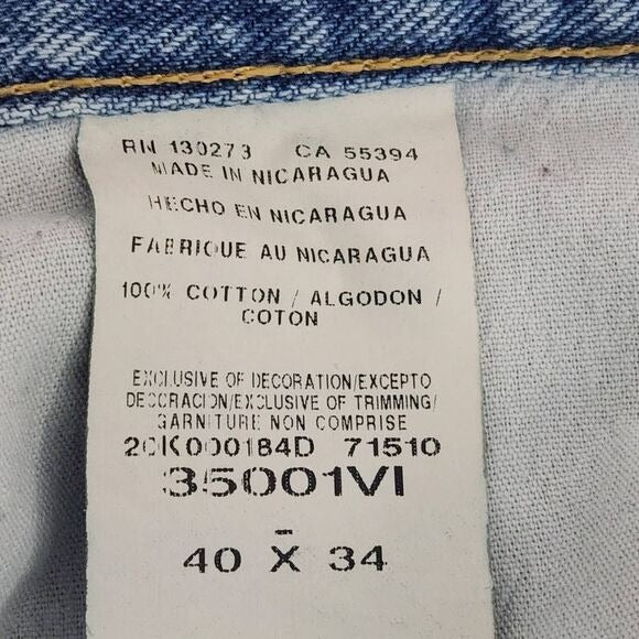 Wrangler Men's Light Wash Straight Leg Jeans Size 40 X 34 Straight Leg Denim