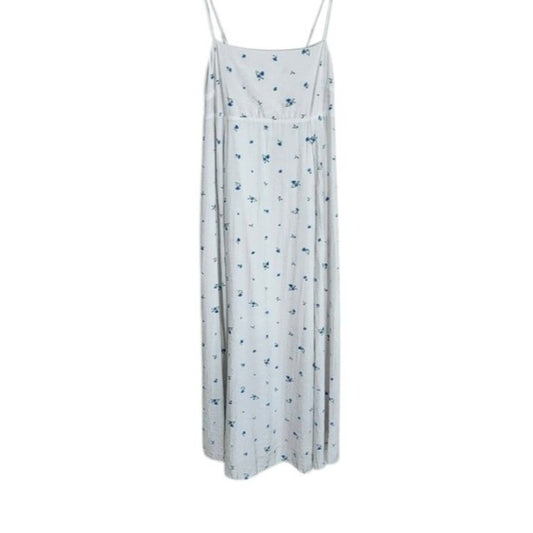 H&M Blue and White Floral Maxi Dress Size Large