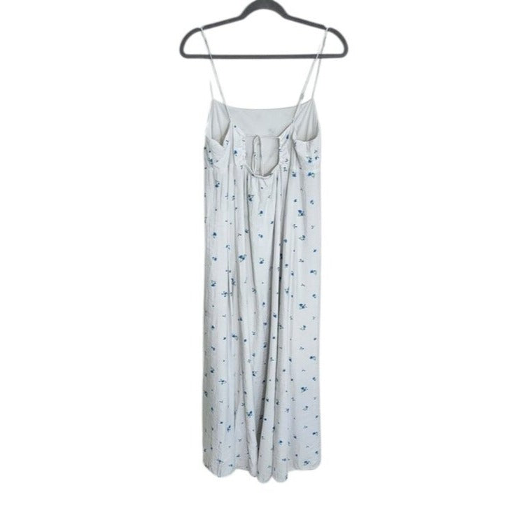 H&M Blue and White Floral Maxi Dress Size Large