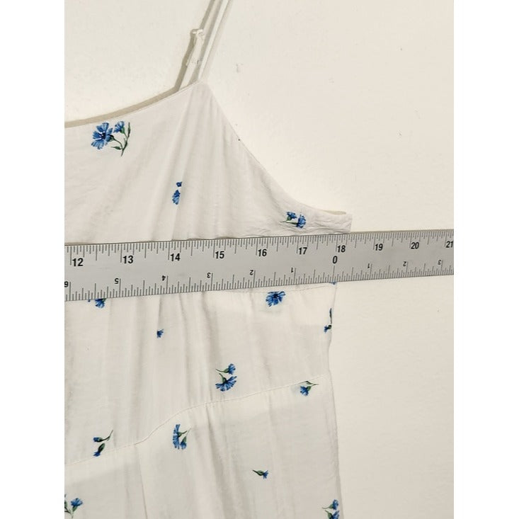 H&M Blue and White Floral Maxi Dress Size Large