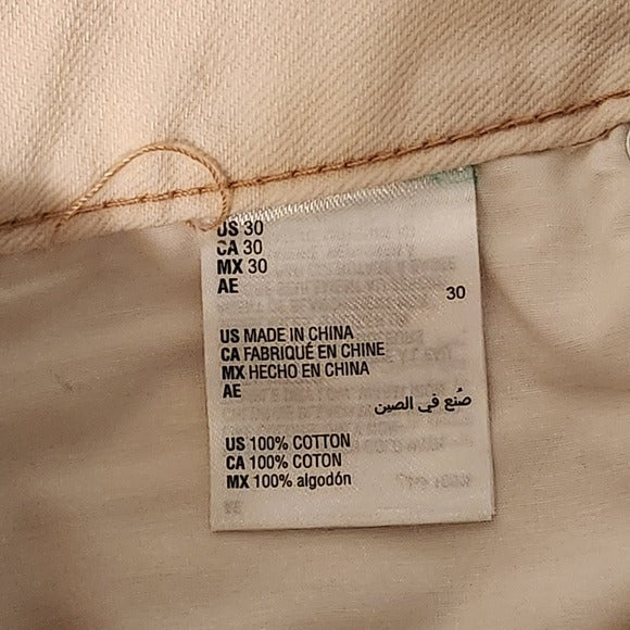 Fashion Nova High-Rise Cream Distressed Denim Size 30 NWOT