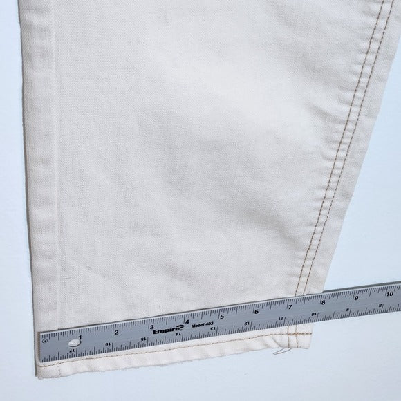 Fashion Nova High-Rise Cream Distressed Denim Size 30 NWOT