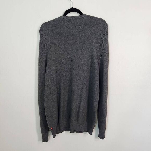 Izod Gray V-neck Sweater Size Large Preppy Gray Sweater