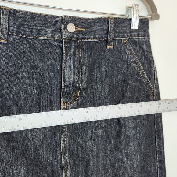 GAP Black Wash Straight Denim Skirt Size 6