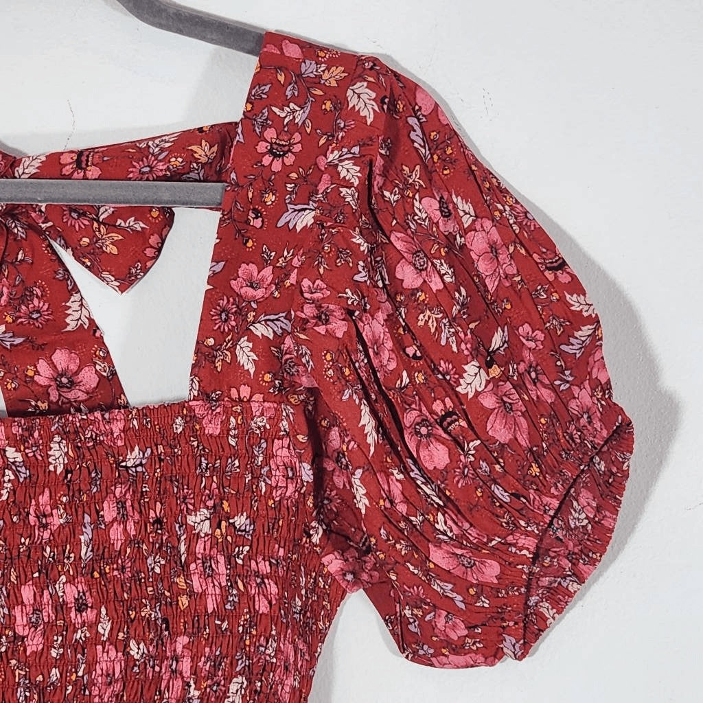Band of the Free Red and Pink Floral Boho Crop Top Size Small NWT Red Crop Top