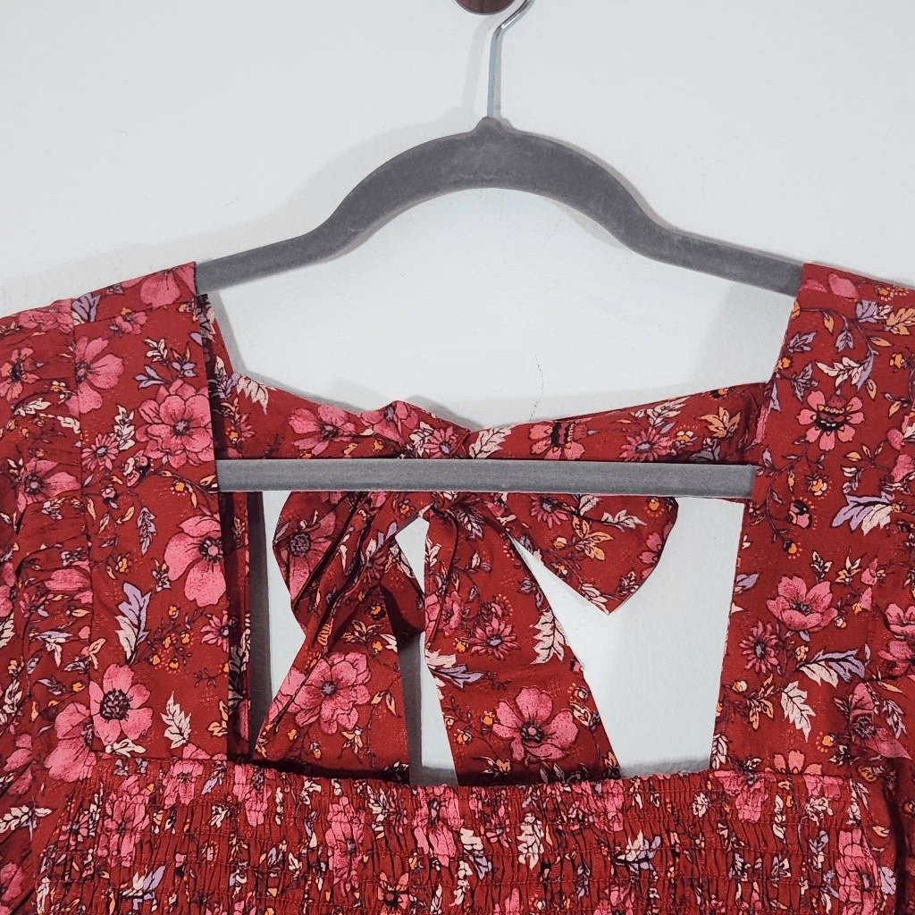 Band of the Free Red and Pink Floral Boho Crop Top Size Small NWT Red Crop Top