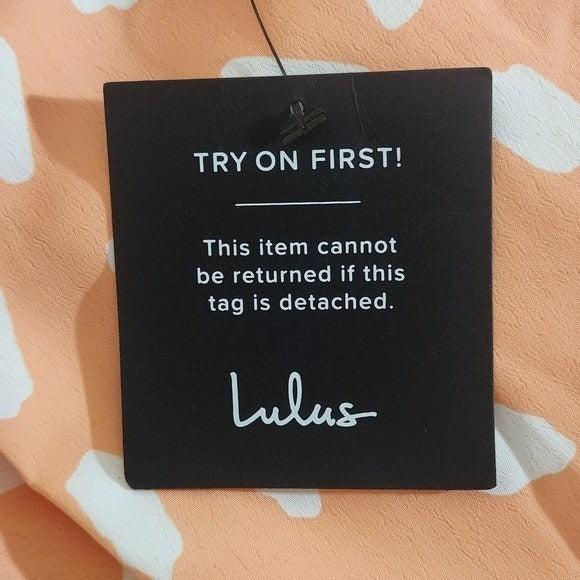 Lulus White and Orange Strapless Romper with Tie Front NWT Size Medium