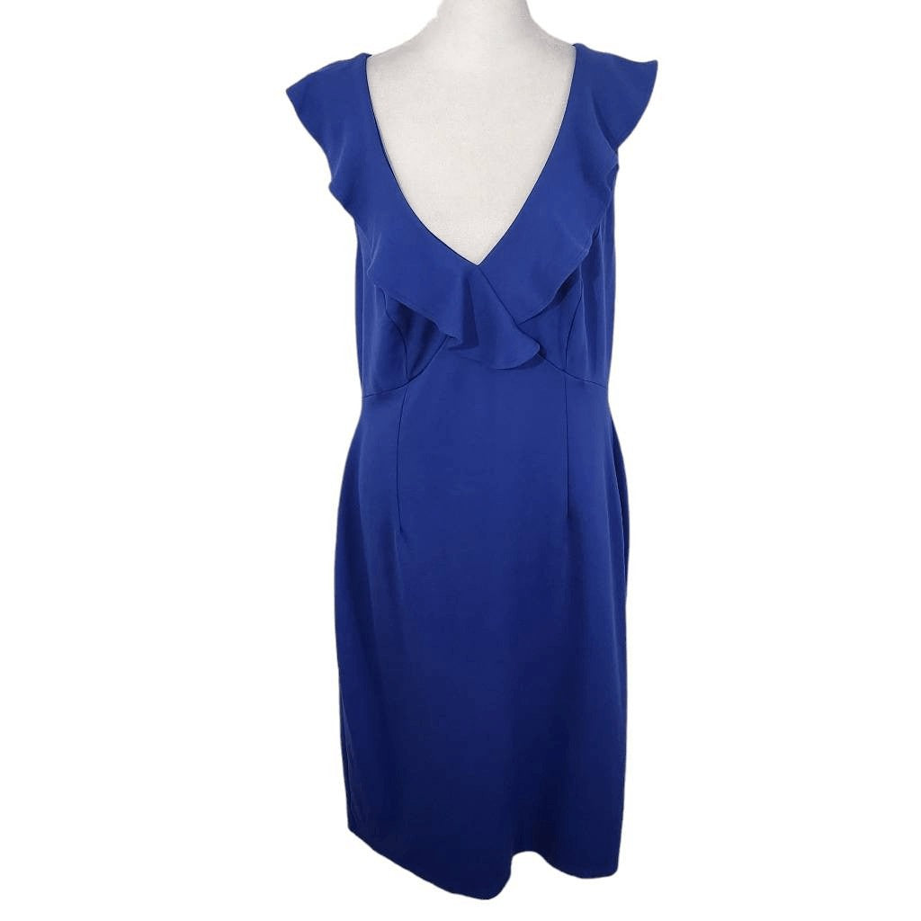 Love Squared Blue Stretch Sleeveless Dress Size 1X Plus Size Wedding Guest Dress