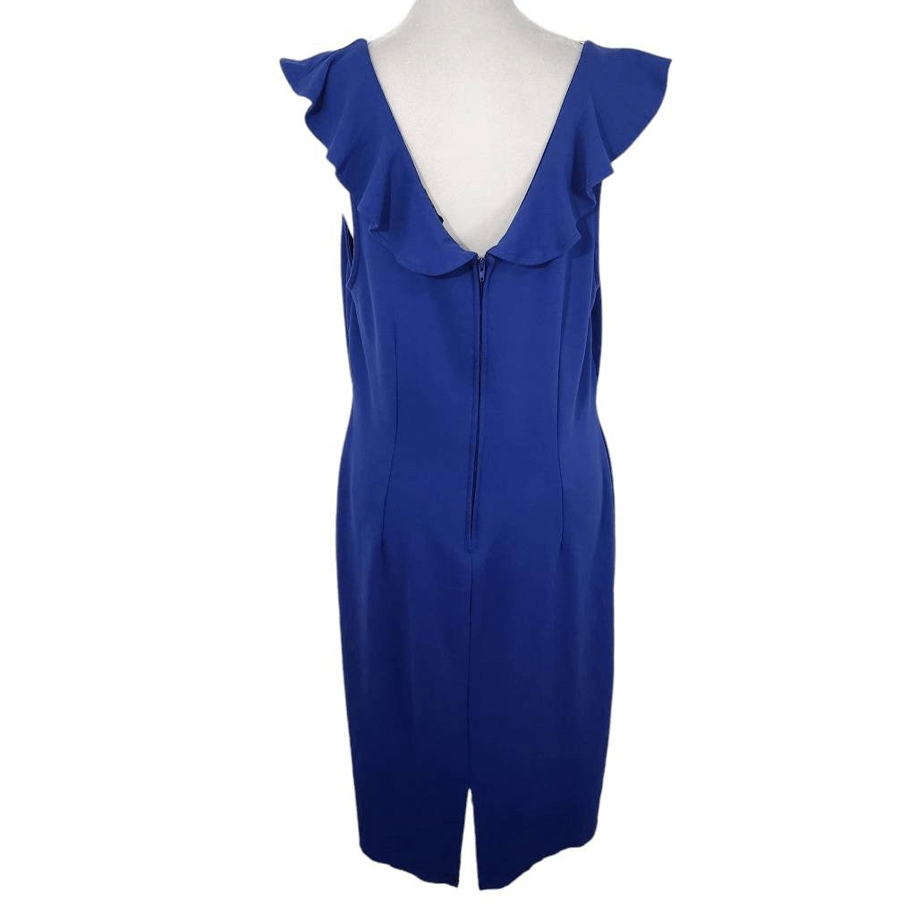 Love Squared Blue Stretch Sleeveless Dress Size 1X Plus Size Wedding Guest Dress