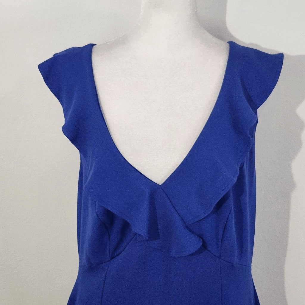 Love Squared Blue Stretch Sleeveless Dress Size 1X Plus Size Wedding Guest Dress