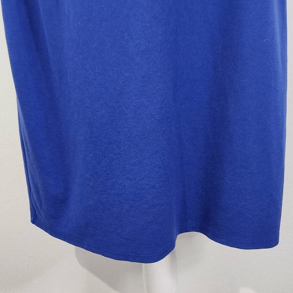 Love Squared Blue Stretch Sleeveless Dress Size 1X Plus Size Wedding Guest Dress