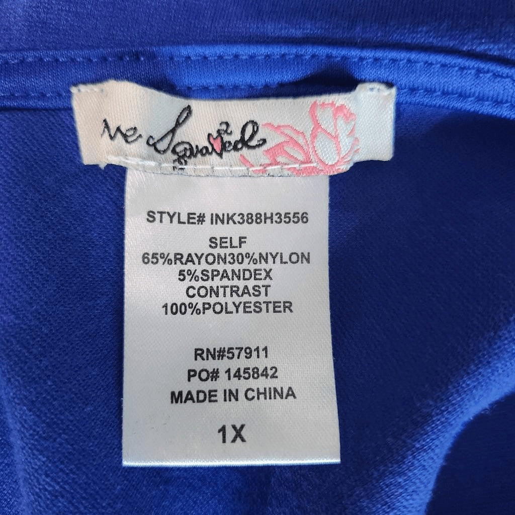 Love Squared Blue Stretch Sleeveless Dress Size 1X Plus Size Wedding Guest Dress