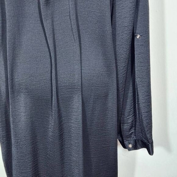 Chico's Black Label Black Layered Tunic with Asymmetrical Hem Size XL