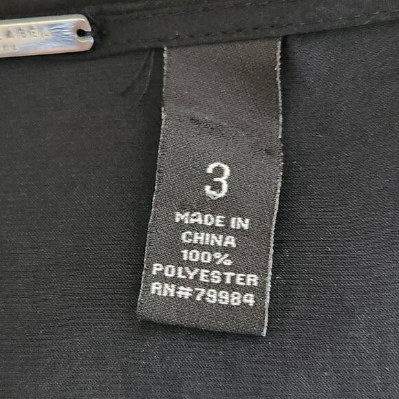 Chico's Black Label Black Layered Tunic with Asymmetrical Hem Size XL