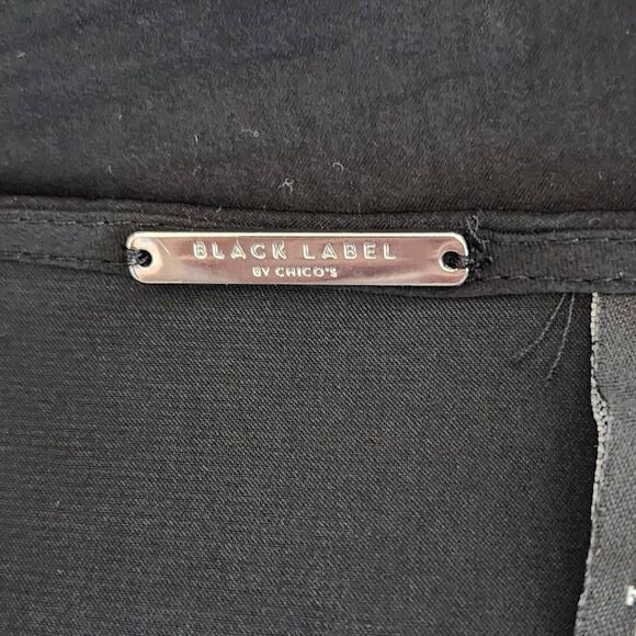 Chico's Black Label Black Layered Tunic with Asymmetrical Hem Size XL
