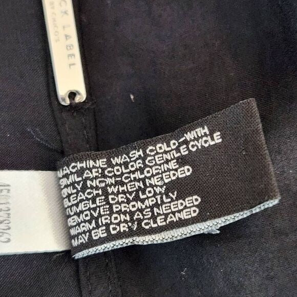 Chico's Black Label Black Layered Tunic with Asymmetrical Hem Size XL