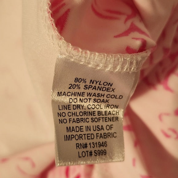 Jude Connally Pink Flamingo Print Blouse Size Small