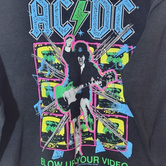 AC/DC Black Neon Graphic Sweatshirt Size XS