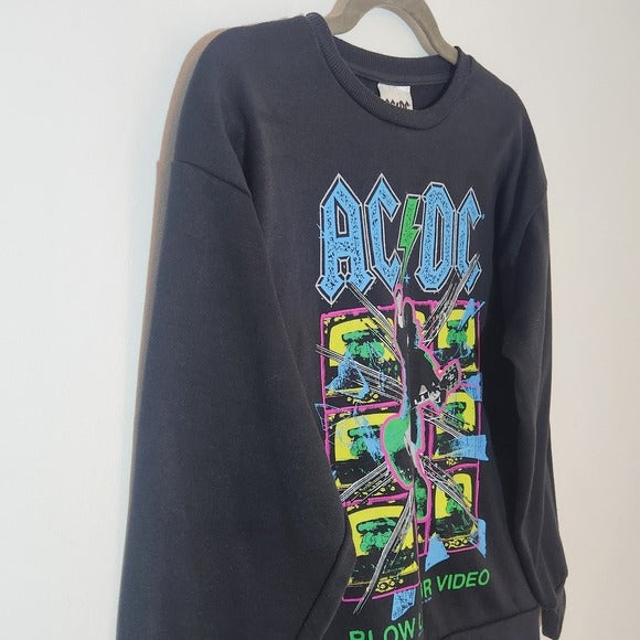 AC/DC Black Neon Graphic Sweatshirt Size XS