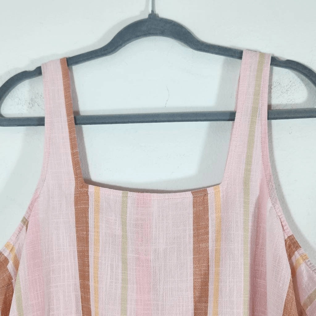 a.n.a Pink Striped Crop Top Cotton Striped Boho Top Size XL NWOT Powder Pink Top