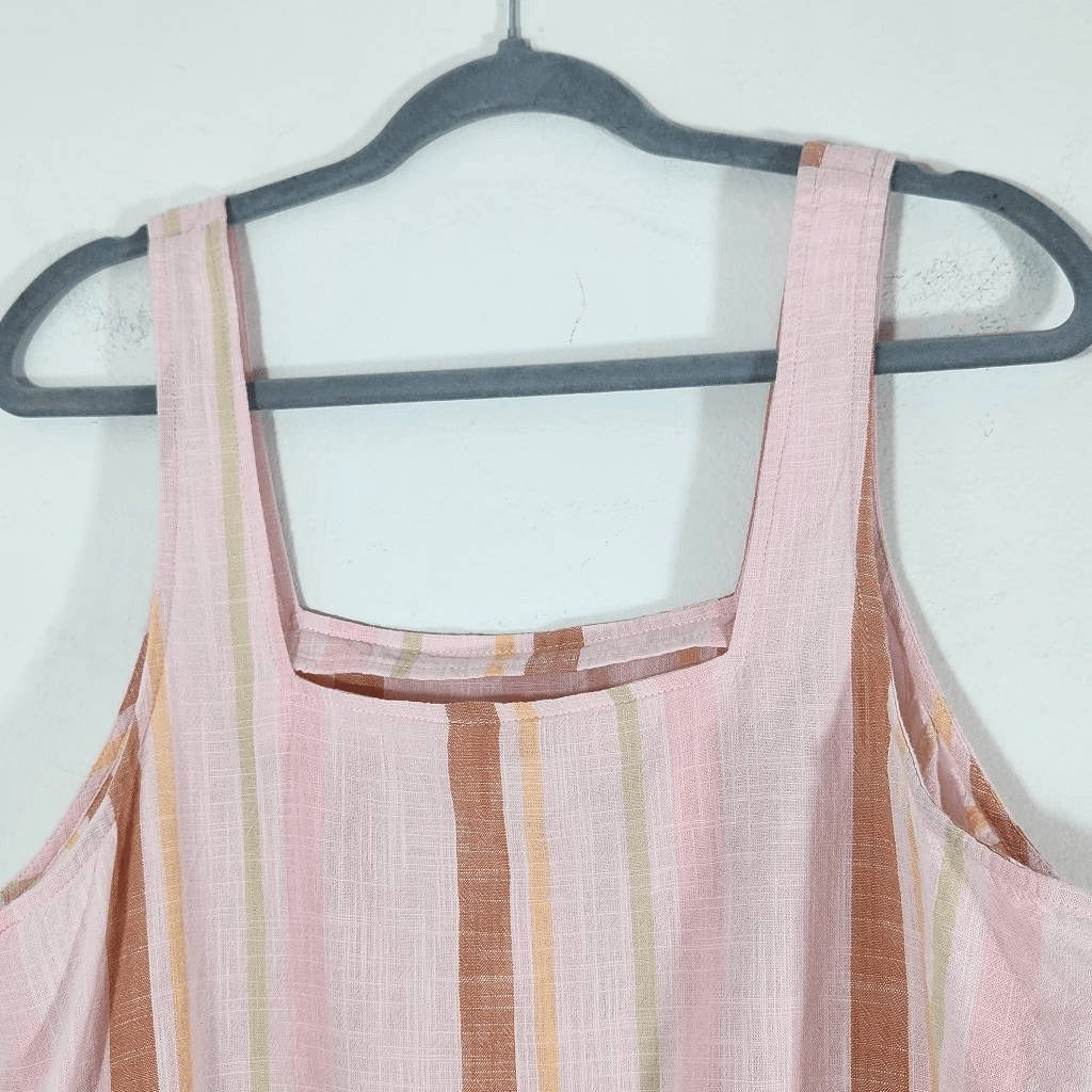 a.n.a Pink Striped Crop Top Cotton Striped Boho Top Size XL NWOT Powder Pink Top