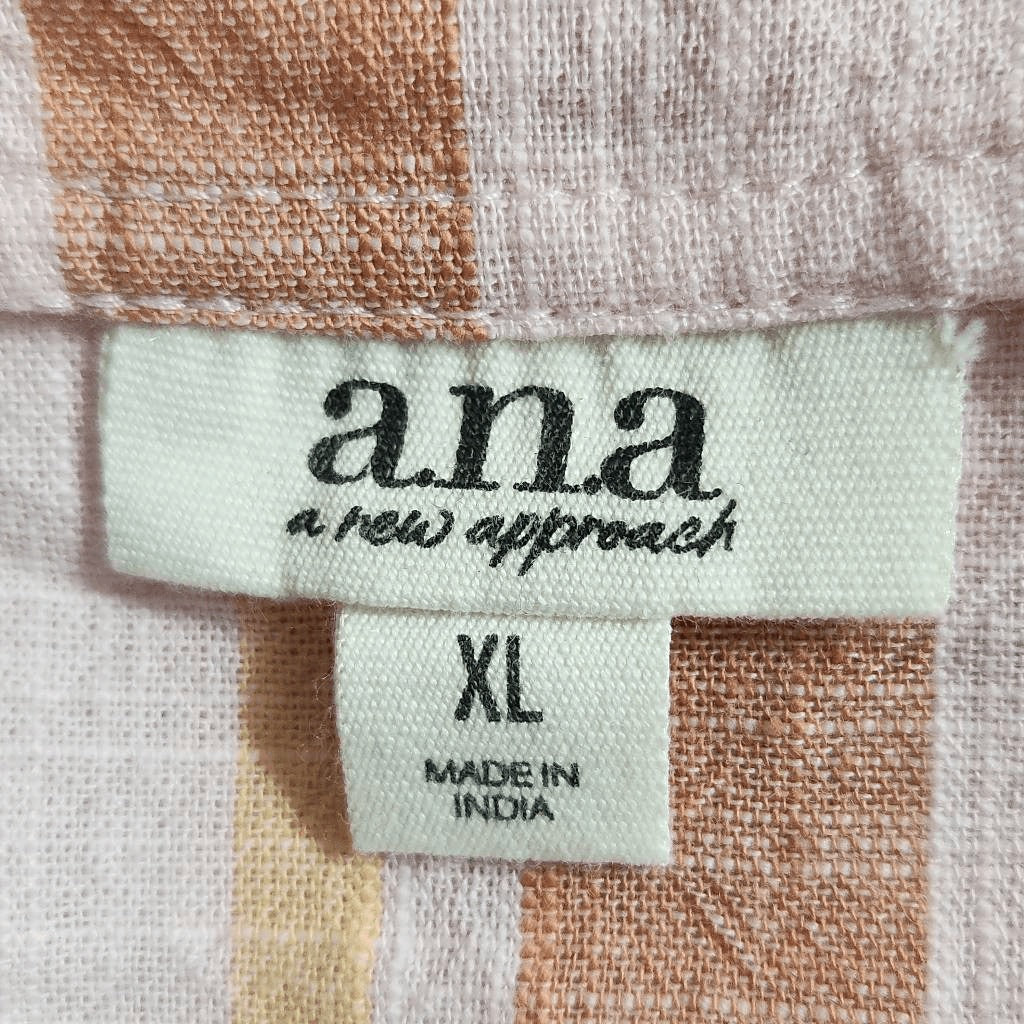 a.n.a Pink Striped Crop Top Cotton Striped Boho Top Size XL NWOT Powder Pink Top