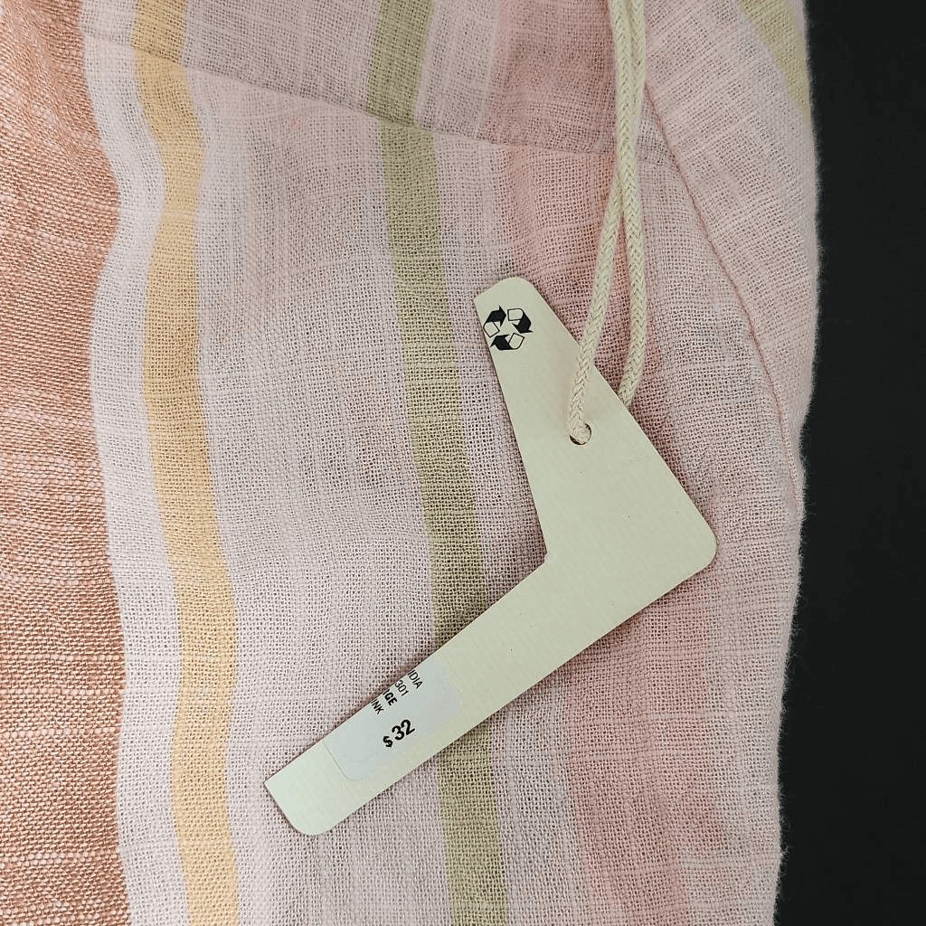 a.n.a Pink Striped Crop Top Cotton Striped Boho Top Size XL NWOT Powder Pink Top