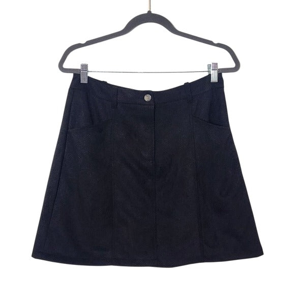 Philosophy Faux Suede Black Mini Skirt Size 12 Black Mini Skirt