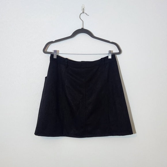 Philosophy Faux Suede Black Mini Skirt Size 12 Black Mini Skirt
