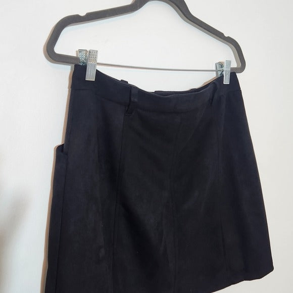 Philosophy Faux Suede Black Mini Skirt Size 12 Black Mini Skirt