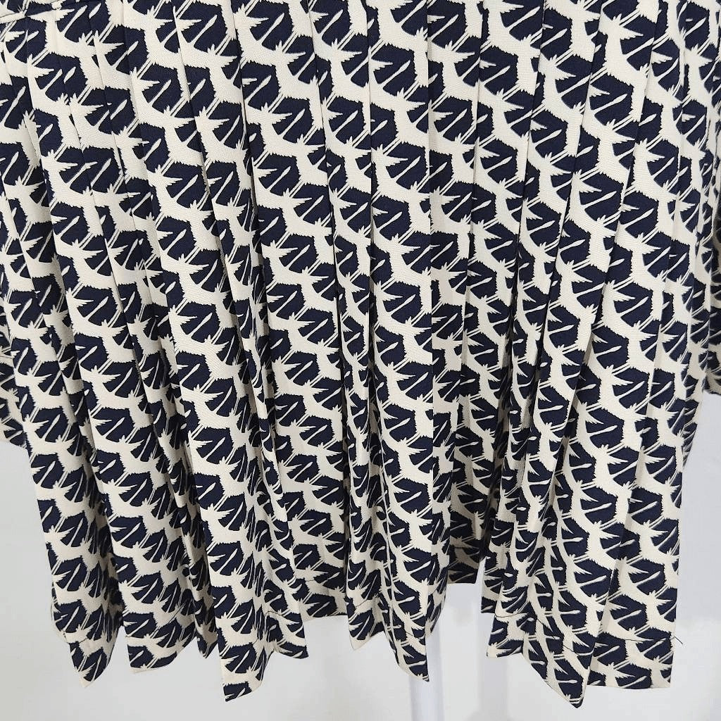 Maeve Black and Cream Print Tunic Graphic Print Dropwaist Tunic Size Medium