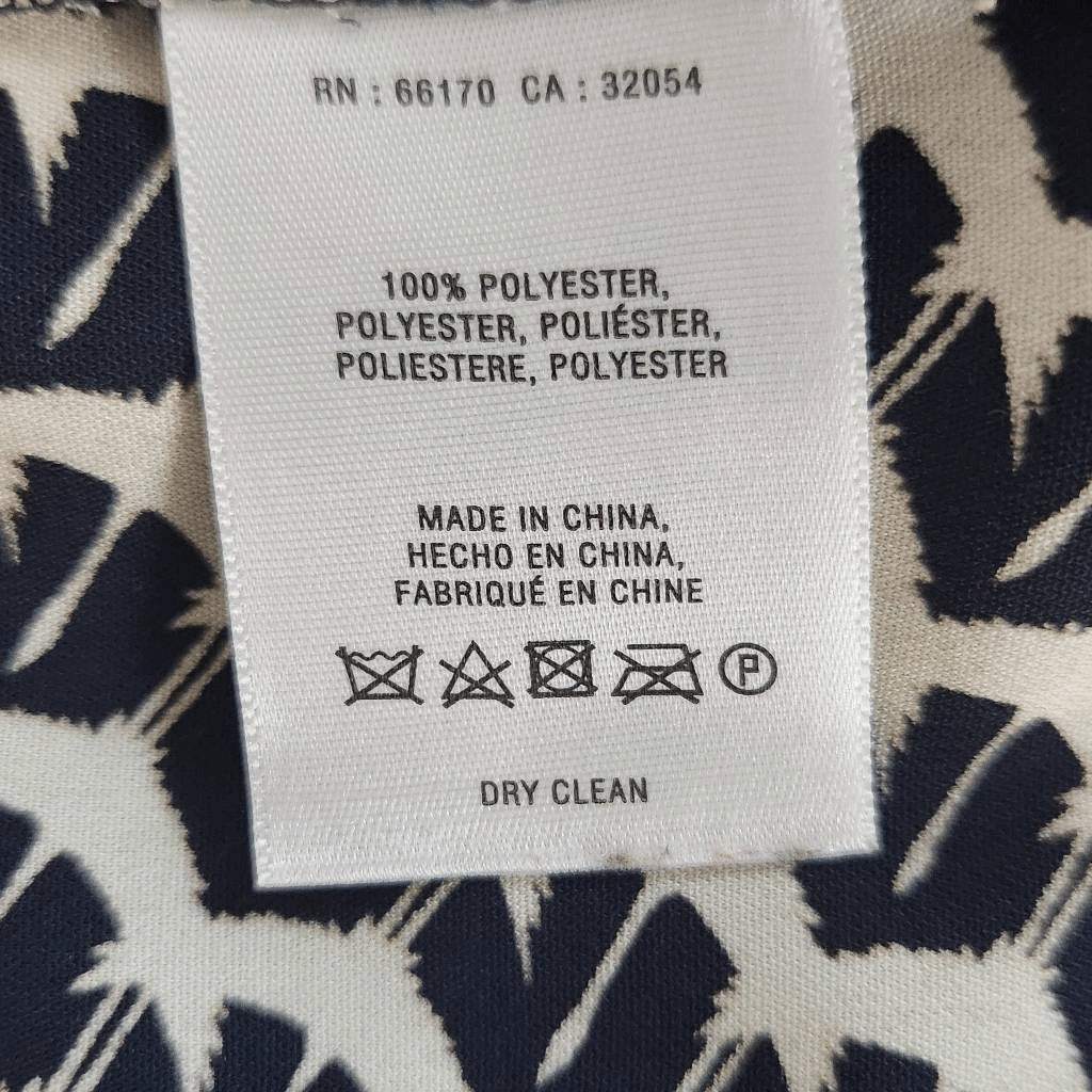 Maeve Black and Cream Print Tunic Graphic Print Dropwaist Tunic Size Medium