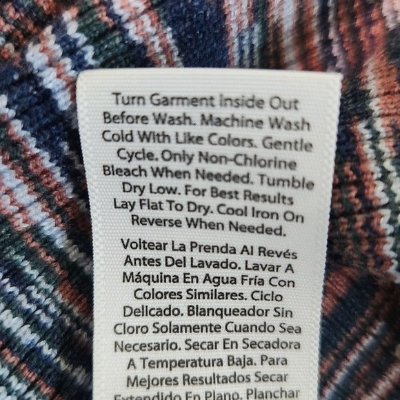 Terra & Sky Navy and Brown Button-Up Long Ribbed Knit Cardigan NWT Size 1X