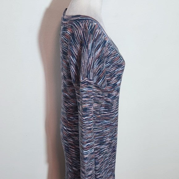 Terra & Sky Navy and Brown Button-Up Long Ribbed Knit Cardigan NWT Size 1X