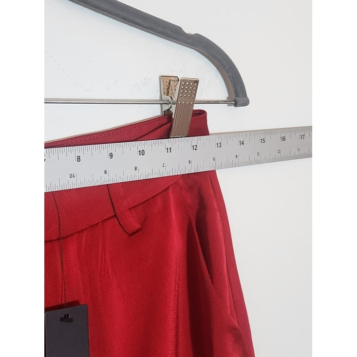 Lulus Red Satin Wide Leg Pants Size Small NWT