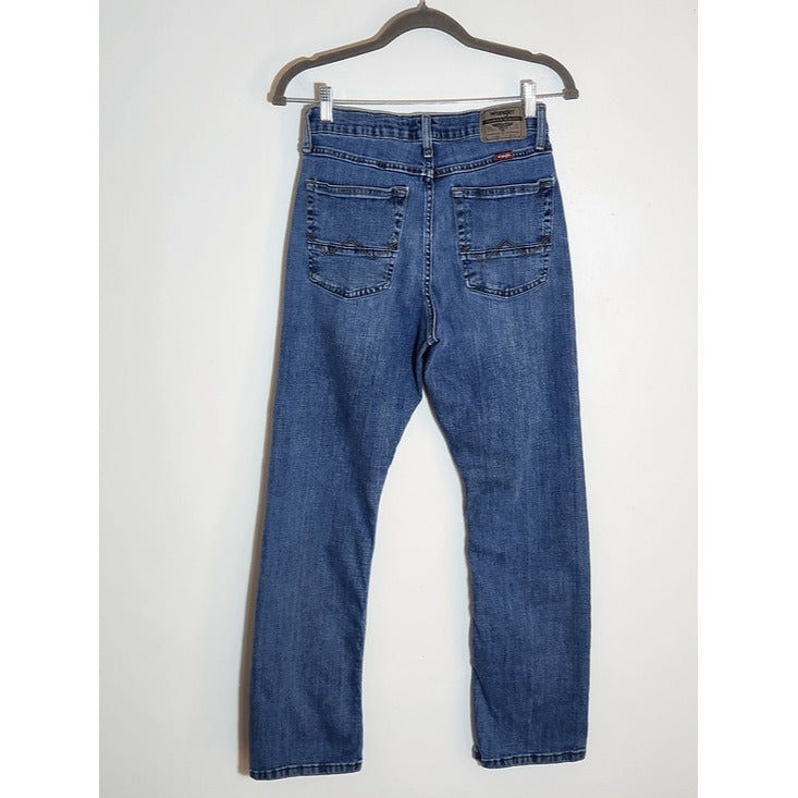 Wrangler Relaxed Boot Jeans Medium Wash Distressed Size 29 x 30 Flaw