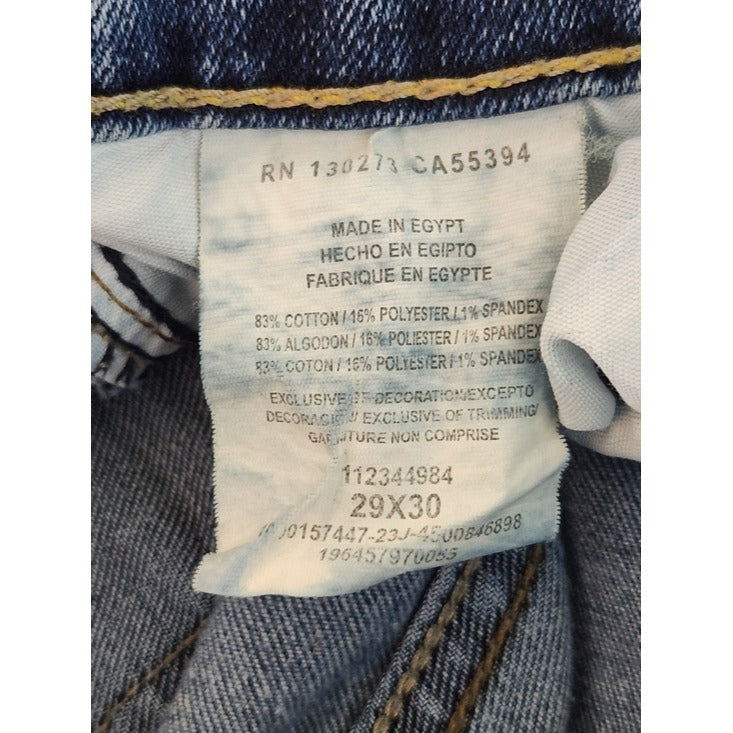 Wrangler Relaxed Boot Jeans Medium Wash Distressed Size 29 x 30 Flaw