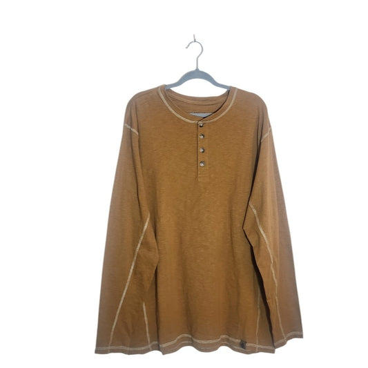 Legendary Whitetails Brown Henley Shirt Size XL Tall