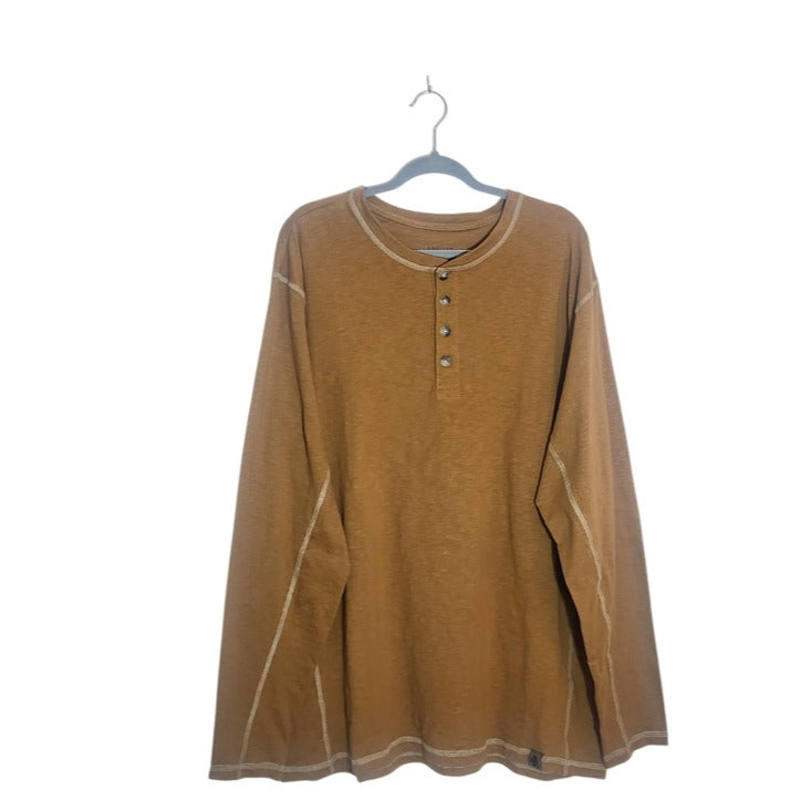 Legendary Whitetails Brown Henley Shirt Size XL Tall
