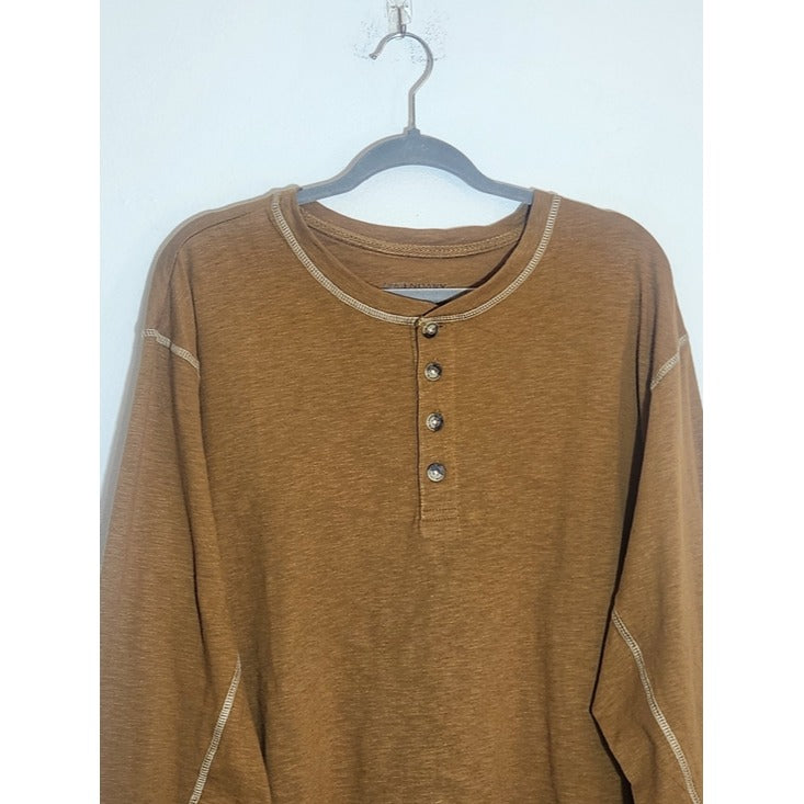 Legendary Whitetails Brown Henley Shirt Size XL Tall