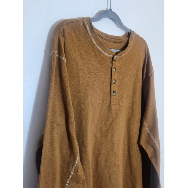 Legendary Whitetails Brown Henley Shirt Size XL Tall