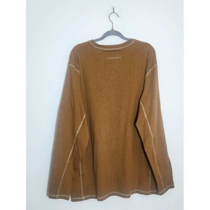 Legendary Whitetails Brown Henley Shirt Size XL Tall