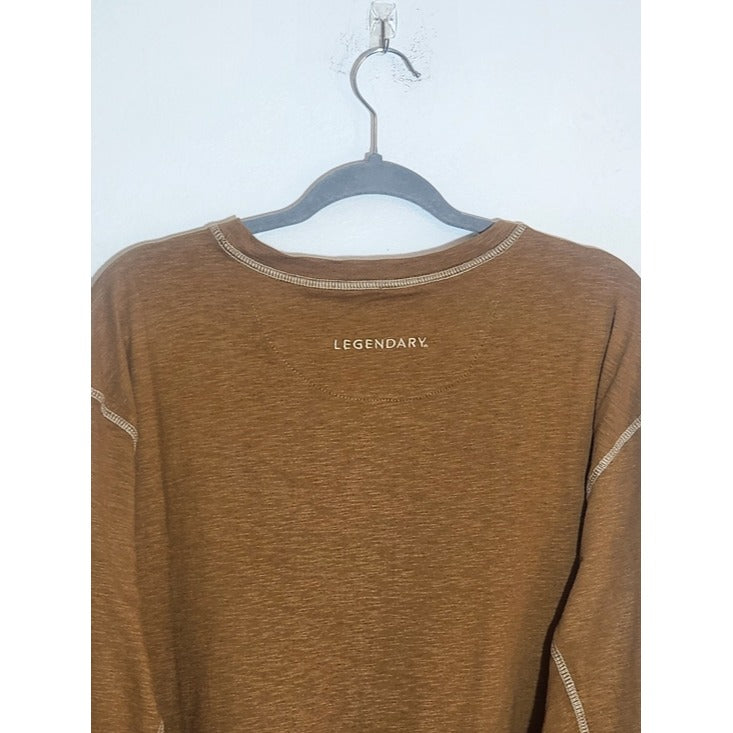 Legendary Whitetails Brown Henley Shirt Size XL Tall