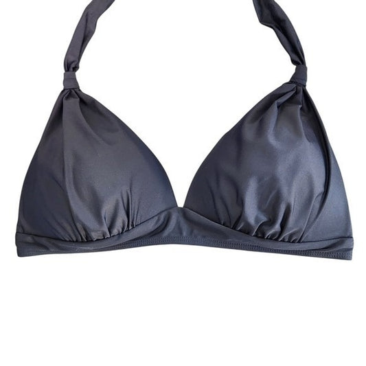 Yonique Black Bikini Top NWT Size Large Black Halter Swim Top