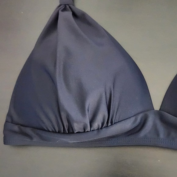 Yonique Black Bikini Top NWT Size Large Black Halter Swim Top