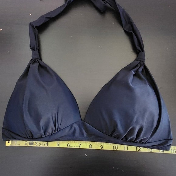 Yonique Black Bikini Top NWT Size Large Black Halter Swim Top