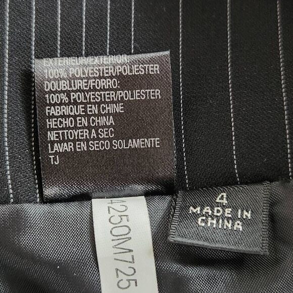 Isabella Demarco Black Pinstripe Pencil Skirt NWT Size 4 Black Striped Skirt