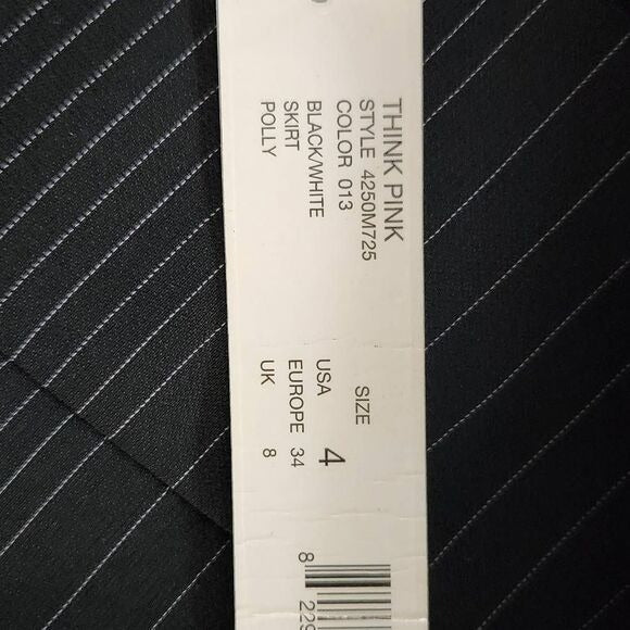 Isabella Demarco Black Pinstripe Pencil Skirt NWT Size 4 Black Striped Skirt