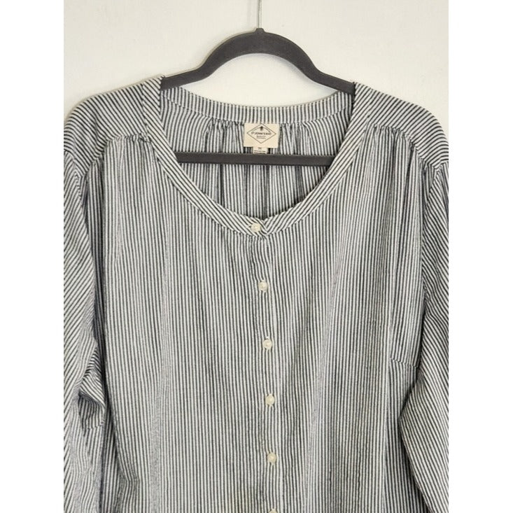 St. John's Bay Black and White Striped Top Size 2X